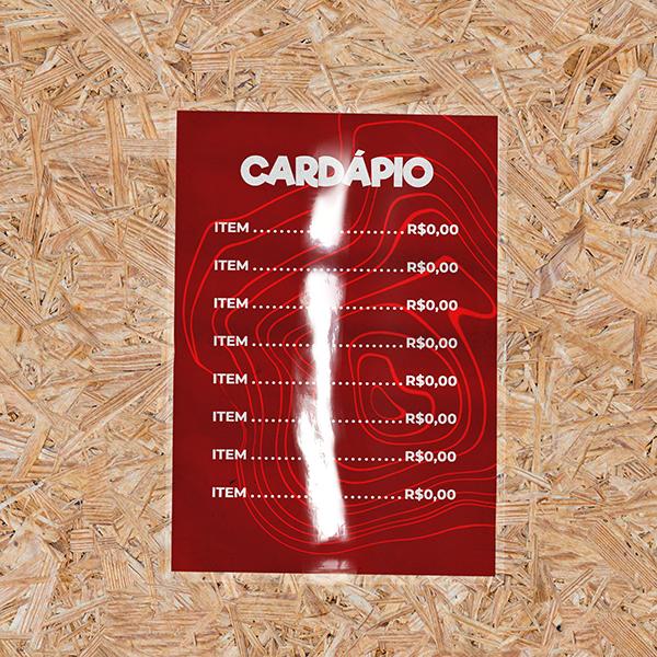 Cardápio Simples Plastificado