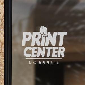 Adesivo para VItrine Adesivo Transparente + Adesivo Branco (Fundo Branco)  4x0 - Impressão Frente Colorido Sem Revestimento Corte Reto Impressão invertida (para colar por dentro do vidro)