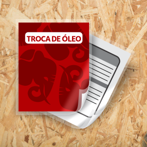 Adesivo Troca de Óleo Vinil Adesivo Transparente 150gr 4x5cm 5x1 cor (Colorido Frente e Preto Verso)  Cartela Meio Corte 