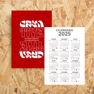 Calendário de Bolso Triplex 250gr 6,5 x 9,5cm 4X4 - Colorido Frente e Verso Sem Revestimento 4 Cantos Arredondados Sem Extras