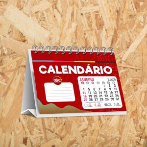 Calendário de Mesa - 19,8cm x 14,8cm 6x Folhas (12 páginas) - Couche 115gr 19,8cm x 14,8cm 4X4 - Colorido Frente e Verso Sem Revestimento Wire-o - Corte Reto Base Padrão - Sem Impressão