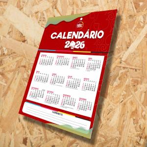 Calendário de Parede Simples Triplex 250gr A4 - (21cm x 30cm) 4X0 - Colorido Frente Sem Revestimento Corte Reto 1 Furo Central Superior 7mm