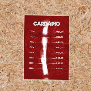 Cardápio Simples Plastificado