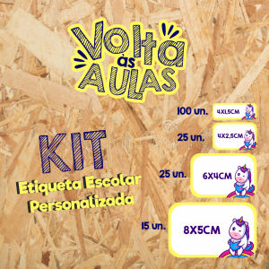 Kit Etiqueta Escolar Personalizada Adesivo Vinil Branco  4X0 - Colorido Frente  Corte Especial Padrão Em Cartela