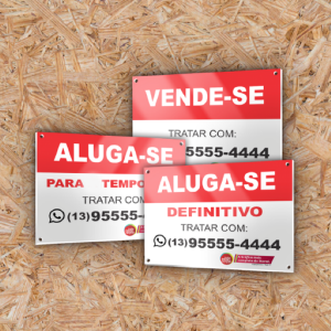 Placa Vende-se/Aluga-se