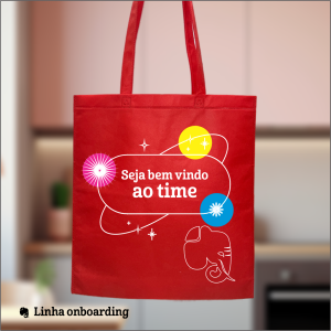 Sacola Ecobag de TNT - Boas Vindas TNT Termo-Selado 37,2 x 41,2 Estampa Colorida em DTF Têxtil  Tamanho da Alça 30cm Tamanho da gravação 21x28cm